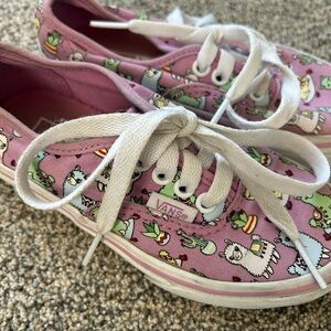 Vans Kids Pink Llama Print Sneakers